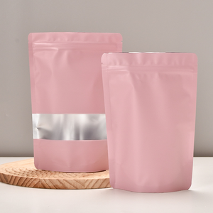 定制印刷彩色铝箔开窗立袋可重新密封包装饼干糖果坚果 - Product Image 2