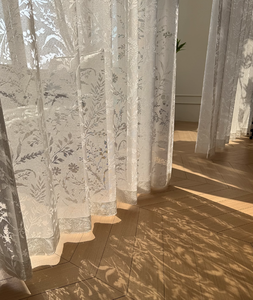 Rideaux Voilages Transparents Blancs Vintage ZSTARR, Lot de 2 Panneaux, Filtration de la Lumière, à Œillets, pour Salon et Chambre à Coucher - Product Image 1