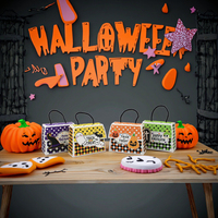 Coffret Cadeau Thème Halloween pour Fête, Pochettes en Papier Pliables pour Bonbons et Aliments