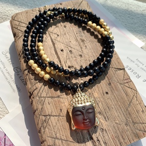 สร้อยคอจี้<span class=keywords><strong>พระ</strong></span>พุทธรูปหินธรรมชาติ BD-B3756 รุ่นใหม่ล่าสุด พร้อมลูกปัดและโซ่ สร้อยคอหินมงคล เครื่องประดับสำหรับผู้หญิงและผู้ชาย - Product Image 3
