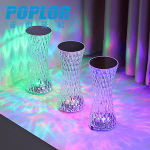 Led Crystal Table <b>Lamp</b> <b>Touch</b> Control Usb Charging Cordless White Shade 6V Dc For Bedroom Restaurant Decor - Product Image 4