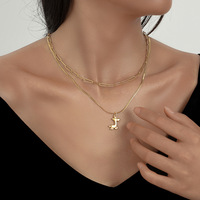 Collier de bijoux pendentif à breloque chien ballon zircon en acier inoxydable à la mode