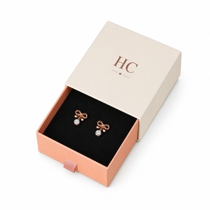 Luxury Special <b>Paper</b> Jewelry Drawer <b>Box</b> Elegant Ribbon Tab Stud Earring Case Custom Logo Foil Stamping Packaging Wholesale - Product Image 4