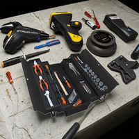 Ensemble d'outils à main pour mécanicien de 67 pièces, clé à douille en acier au carbone CR-V, pince à ressort, tournevis dans un coffret à outils en métal pour la réparation en garage