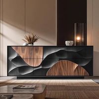 Buffet de luxe léger de style français, grande capacité, meuble de rangement en bois, meuble de salon