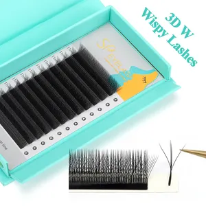 SP EYELASH W Lashes Wispy Individual Eyelashes 0.07 Clover Lashes Super Matter Dark 3d Fairy W Shaped Lash Extensions