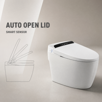 Toilette intelligente tout-en-un avec séchage à air chaud, siège chauffant, ouverture automatique du couvercle, buse autonettoyante et veilleuse
