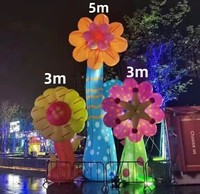 YTSF-D6 Modèle de fleur gonflable personnalisé avec piédestal, thème floral, pour activités extérieures, cour et publicité gonflable