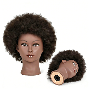Tête de mannequin <span class=keywords><strong>d</strong></span>'entraînement afro professionnelle en gros - Cheveux humains noirs pour la pratique du tressage - Product Image 2
