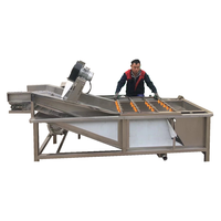 Machine à laver les fruits et légumes à bulles en acier inoxydable contrôlée par PLC avec pompe et moteur - Vente chaude KR