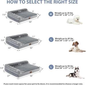 Büyük köpekler için su geçirmez ortopedik köpek yatağı çıkarılabilir kapak makinesi yıkanabilir kaymaz taban konfor ve destek sağlar - Product Image 4
