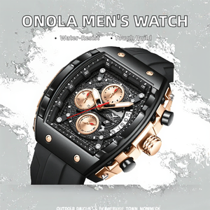 Bán buôn Relogio Masculino onola 6853 nam sang trọng Chronograph thạch anh xem không thấm nước Silicone dây đeo thời trang người đàn ông xem - Product Image 5