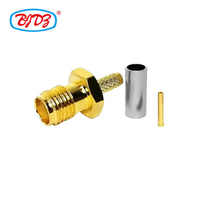 Prix usine plaqué or SMA femelle Jack à sertir pour RG174 RG316 LMR100 câble RF coaxial connecteurs coaxiaux en stock
