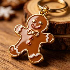 Porte-clés métalliques de Noël en gros avec logo personnalisé, porte-clés émaillés pour les campagnes marketing de Noël et les cadeaux d'entreprise - Product Image 1