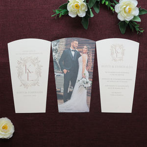 مروحة مخصصة دعوة زفاف برنامج الزفاف الجدول الزمني الزفاف عيد ميلاد بطاقة برنامج دعوة - Product Image 5