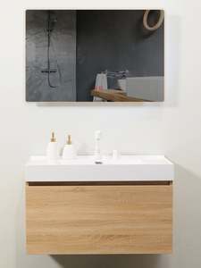 Chinese Manufacture Open Type Euro Style Furniture Wall Hung <b>Double</b> Sink <b>Cabinet</b> Basin <b>Bathroom</b> Vanity Set - Product Image 2