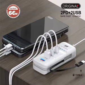 Cable de extensión de toma de corriente antiestática 66W 2PD + 2USB toma de carga súper rápida enchufe UE/Reino Unido/EE. UU. cargador de pared <span class=keywords><strong>Usb</strong></span> - Product Image 6