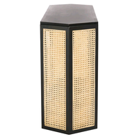 Meubles de salon Combohome Table console rectangulaire de couloir en bois et rotin design moderne