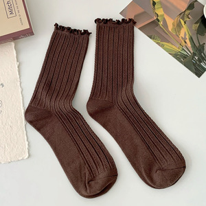 Chaussettes à la cheville en dentelle <span class=keywords><strong>de</strong></span> champignon noir <span class=keywords><strong>de</strong></span> Style japonais coréen pour femmes chaussettes longues pour le printemps été automne hiver récupération post-partum - Product Image 5