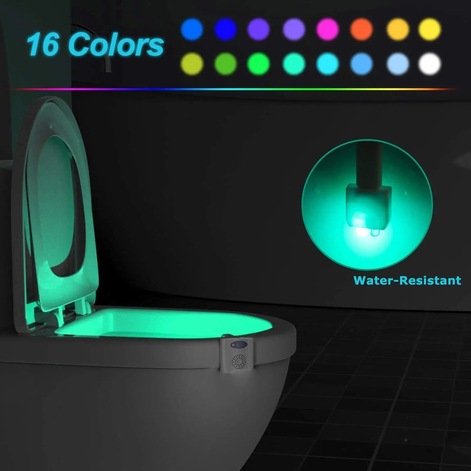 Toilet Light Motion Sensor 8 Color Changing LED Toilet Night Light PIR Motion Sensor Toilet Seat Bowl Smart Nightlight