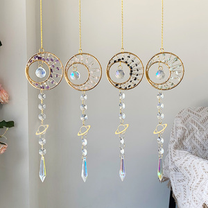 Attrape-soleil Arbre de Vie, Carillon éolien en cristal tissé à la main, Pendentif cœur, Prisme en pierre précieuse, Décoration de fenêtre - Product Image 2
