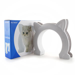 ประตูแมวสำหรับประตูภายใน กล่องทรายสัตว์เลี้ยงแบบซ่อน ประตูสัตว์เลี้ยง ประตูแมว สีดำ/ขาว - Product Image 3