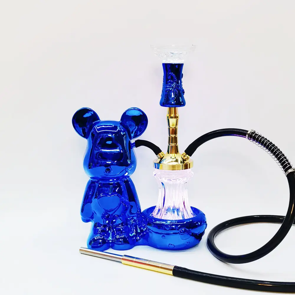 Gift Box Soft Smoke Hookah Shisha Cup Smoking Hot Selling Hookah Set Household Luxury Hookah With Bear LED Light