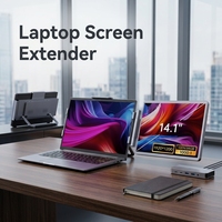 Extensor de Pantalla Portátil para Laptop de 14.1 Pulgadas, Monitor con Resolución 1920x1200 FHD, 100% SRGB IPS, Extensor de Pantalla Dual para Laptops de 13-17 Pulgadas