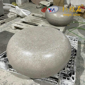 Nuevos Materiales de Construcción de Piedra, Terrazo Gris en Forma de Guijarro, Silla de Jardín para Exteriores, Resistente a la Corrosión, Superficie Lisa - Product Image 2
