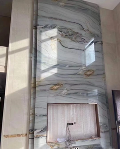 หินอ่อนธรรมชาติสไตล์โมเดิร์นหรูหราจากบราซิล - ลายเส้นสีเทา-ขาว สำหรับตกแต่งผนังทีวี/เคาน์เตอร์ - Product Image 4