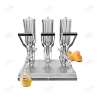 Meilleures ventes : Distributeur de garniture commercial pour pâtisserie, crème, confiture de fruits, beignets, 3 réservoirs, utilisation en boulangerie, en vente