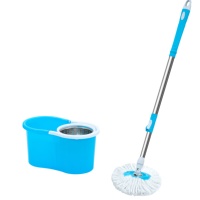 Ensemble de serpillères magiques rotatives à 360° avec poignée amovible et seau en acier, système de lavage facile, vente en gros à prix réduit