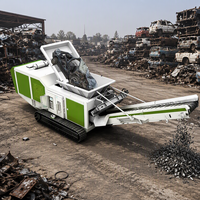 Broyeur de bois portable à double arbre, machine de broyage mobile pour le traitement des déchets de palettes et de bois, chantier de construction
