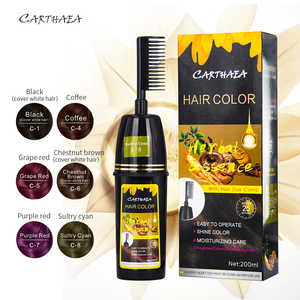 Coloration capillaire instantanée pour hommes et femmes, couvre les cheveux gris, sans ammoniaque, naturelle, bio, à base de plantes, shampoing colorant noir avec peigne. - Product Image 5
