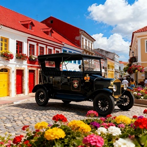 Voiture électrique classique <span class=keywords><strong>8</strong></span> places homologuée CEE, voiture de tourisme de style vintage pour l'Europe, véhicule touristique <span class=keywords><strong>r</strong></span>étro pour les visites en ville - Product Image 4