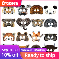 Masques de fête d'anniversaire pour enfants, masques en papier pour enfants, masques d'animaux de dessin animé pour la maternelle, masques d'Halloween