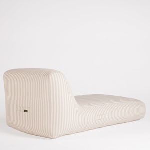 Flotador Inflable para Piscina, Silla de Descanso Lujosa para el Borde de la Piscina, Color Marfil/Blanco con Rayas, Tumbona, Silla Inflable - Product Image 4