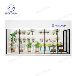 Custom Glass Door Display Walk In Floral Cooler Freezer For Fresh Flower Shop