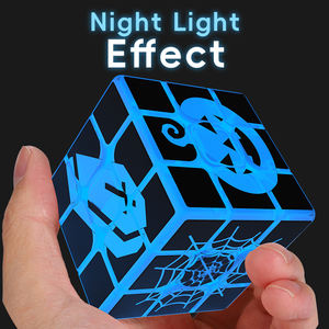 Cube de vitesse 3x3 lumineux à motif Halloween qui brille dans le noir, avec trous, cube de <span class=keywords><strong>puzzle</strong></span> magique lumineux, jeu de réflexion, jouet, peinture UV pour enfants - Product Image 6
