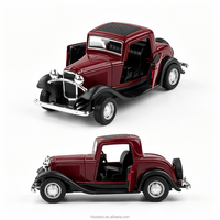 Modèle de voiture miniature vintage à l'échelle 1:32 avec logo personnalisé, coupé rétro en alliage avec portes ouvrables, collection pour adultes à partir de 14 ans OEM