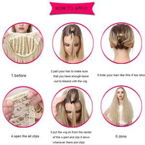 SARLA vente en gros 30 pouces <span class=keywords><strong>Afro</strong></span> U partie 3/4 <span class=keywords><strong>demi</strong></span>-tête Extensions de <span class=keywords><strong>perruque</strong></span> naturel vague profonde crépus bouclés cheveux longs perruques synthétiques - Product Image 6