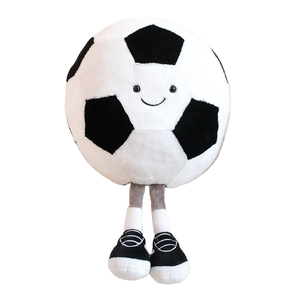 Peluche de football mignonne avec un visage souriant adorable et de petites jambes, cinq couleurs tendance, douce pour les enfants, cadeau sur le thème du sport - Product Image 1