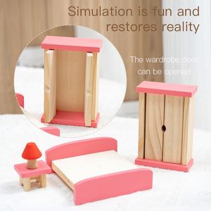 Maison de poupée miniature certifiée CPC CE, jouets de jeu d'imitation, ensemble de meubles en bois pour maison de poupée pour enfants - Product Image 3