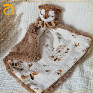 नवजात शिशु के लिए हिरण मगरमच्छ खिलौना कपास सुखदायक तौलिया