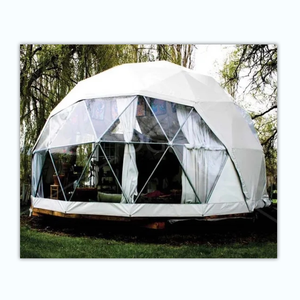 Tente de <span class=keywords><strong>camping</strong></span> en PVC blanc de luxe de 8m, dôme géodésique, tente de glamping d'hôtel avec salle de bain - Product Image 3