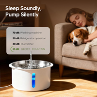 Fontaine à eau pour chien Elecpet en plastique 7L avec plateau en acier inoxydable, filtration 4 couches, fenêtre de visualisation et LED pour distributeur d'eau pour animaux de compagnie