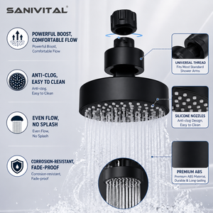 SANIVITAL Robinet <span class=keywords><strong>de</strong></span> <span class=keywords><strong>salle</strong></span> <span class=keywords><strong>de</strong></span> <span class=keywords><strong>bain</strong></span> à économie d'eau <span class=keywords><strong>de</strong></span> haute qualité, bec verseur à fonction unique, pommeau <span class=keywords><strong>de</strong></span> douche supérieur - Product Image 2