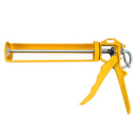 Pistola de Pegamento para Vidrio de Doble Columna de Aleación de Aluminio Amarilla Manual, Herramienta de Pulverización por Extrusión, Duradera, Multiusos de 9 Pulgadas, Venta al por Mayor