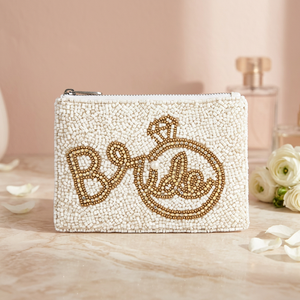 Pochette de mariée perlée avec broderie de perles, cadeau de mariage pour la fête nuptiale - Product Image 2
