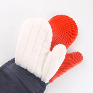 Extra Long Double Sided Silicone Oven Mitts Heat Resistant Baking Oven Gloves Silicone Insulated Hand Gloves for Baking Cooking - Product Image 5